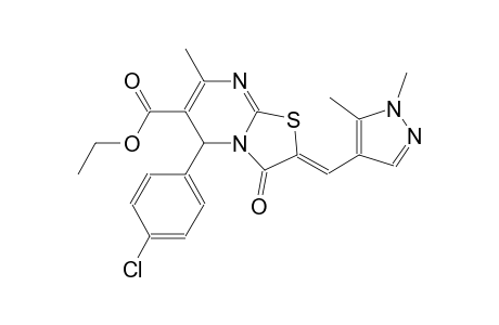 ethyl (2Z)-5-(4-chlorophenyl)-2-[(1,5-dimethyl-1H-pyrazol-4-yl)methylene]-7-methyl-3-oxo-2,3-dihydro-5H-[1,3]thiazolo[3,2-a]pyrimidine-6-carboxylate