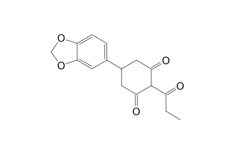 1,3-Cyclohexanedione, 5-(1,3-benzodioxol-5-yl)-2-(1-oxopropyl)-