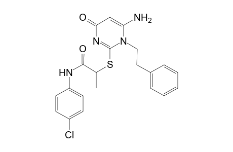 2-[(6-amino-4-keto-1-phenethyl-pyrimidin-2-yl)thio]-N-(4-chlorophenyl)propionamide