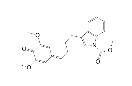 3-[4-(3,5-dimethoxy-4-oxo-1-cyclohexa-2,5-dienylidene)butyl]-1-indolecarboxylic acid methyl ester