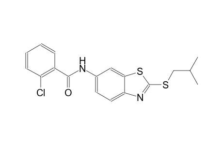 2-chloro-N-[2-(isobutylsulfanyl)-1,3-benzothiazol-6-yl]benzamide