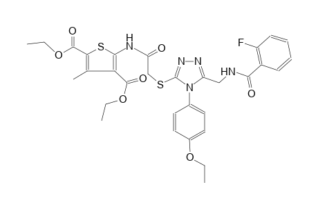 2,4-thiophenedicarboxylic acid, 5-[[[[4-(4-ethoxyphenyl)-5-[[(2-fluorobenzoyl)amino]methyl]-4H-1,2,4-triazol-3-yl]thio]acetyl]amino]-3-methyl-, diethyl ester