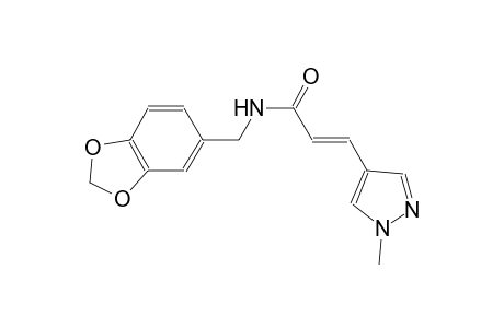 (2E)-N-(1,3-benzodioxol-5-ylmethyl)-3-(1-methyl-1H-pyrazol-4-yl)-2-propenamide