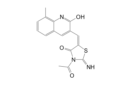 4-thiazolidinone, 3-acetyl-5-[(2-hydroxy-8-methyl-3-quinolinyl)methylene]-2-imino-, (5E)-