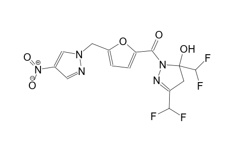 3,5-bis(difluoromethyl)-1-{5-[(4-nitro-1H-pyrazol-1-yl)methyl]-2-furoyl}-4,5-dihydro-1H-pyrazol-5-ol