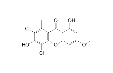 9H-Xanthen-9-one, 2,4-dichloro-3,8-dihydroxy-6-methoxy-1-methyl-