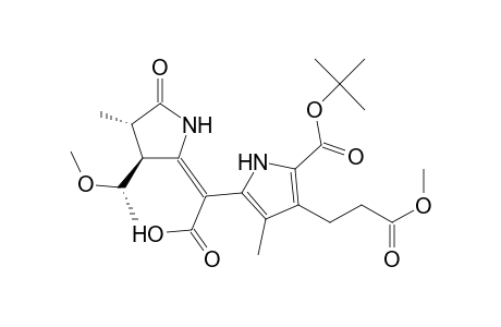 1H-Pyrrole-3-propanoic acid, 5-[carboxy[3-(1-methoxyethyl)-4-methyl-5-oxo-2-pyrrolidinylidene]methyl]-2-[(1,1-dimethylethoxy)carbonyl]-4-methyl-, .alpha.-methyl ester, [3.alpha.(S*),4.beta.]-(.+-.)-