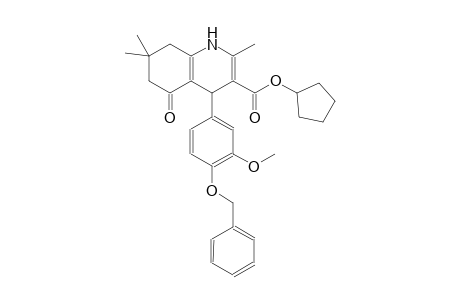 cyclopentyl 4-[4-(benzyloxy)-3-methoxyphenyl]-2,7,7-trimethyl-5-oxo-1,4,5,6,7,8-hexahydro-3-quinolinecarboxylate