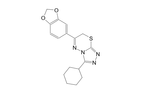 6-(1,3-benzodioxol-5-yl)-3-cyclohexyl-7H-[1,2,4]triazolo[3,4-b][1,3,4]thiadiazine