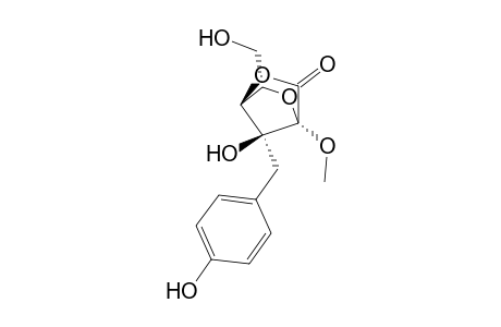 .beta.-L-threo-L-glycero-3-Hexulofuranosonic acid, 2-C-[(4-hydroxyphenyl)methyl]-2-O-methyl-, .gamma.-lactone