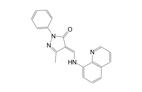 (4E)-5-methyl-2-phenyl-4-[(8-quinolinylamino)methylene]-2,4-dihydro-3H-pyrazol-3-one