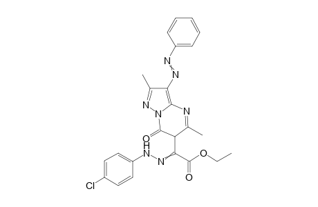 2,7-Dimethyl-8-phenylazo-3-[N-(4-chlorophenyl)-1-ethoxycarbonyl-methanehydrazonoyl]pyrazolo[1,5-a]pyrimidin-4(3H)-one