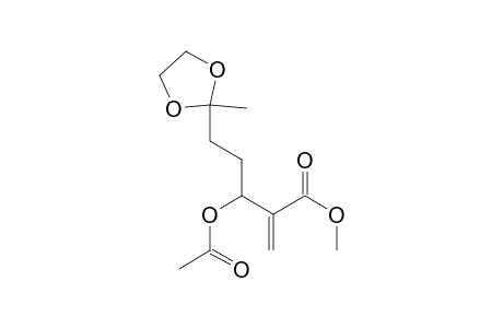 3-Acetoxy-6,6-(ethylenedioxy)-2-methyleneheptanoic acid, methyl ester