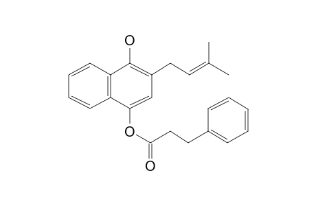 Naphthalene-1,4-diol, 2-[2-isopentenyl]-4-o-benzenepropionyl-