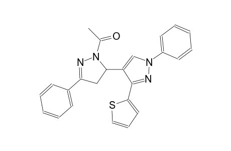 1-(1',5-diphenyl-3'-(thiophen-2-yl)-3,4-dihydro-1'H,2H-[3,4'-bipyrazol]-2-yl)ethanone