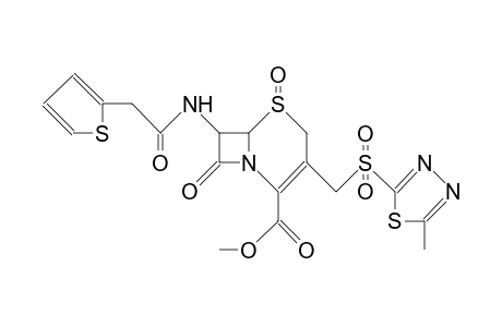 7b-(Thiophene-2-acetamido)-3-([5-me-1,3,4-thiadiazol-2-yl)thio]me)-3-cephem-4-cooh me ester S-1-sulfoxide S-2-sulfone