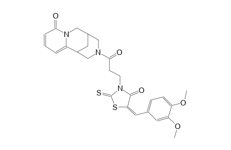 (1S,9R)-11-{3-[(5E)-5-(3,4-dimethoxybenzylidene)-4-oxo-2-thioxo-1,3-thiazolidin-3-yl]propanoyl}-7,11-diazatricyclo[7.3.1.0~2,7~]trideca-2,4-dien-6-one