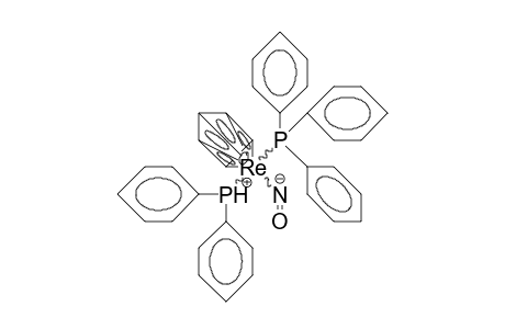 /.eta.-5/-Cyclopentadienyl-nitroso-diphenylphosphino-triphenylphosphino rhenium cation
