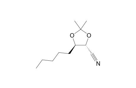 (4R*,5R*)-2,2-DIMETHYL-5-PENTYL-1,3-DIOXOLANE-4-CARBONITRILE