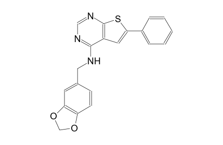 thieno[2,3-d]pyrimidin-4-amine, N-(1,3-benzodioxol-5-ylmethyl)-6-phenyl-