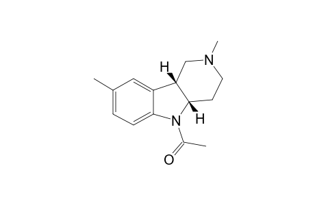 Pyrido[4,3-b]indole, 1,2,3,4,4a,9b-hexahydro-5-acetyl-2,8-dimethyl-