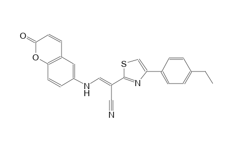 (2E)-2-[4-(4-ethylphenyl)-1,3-thiazol-2-yl]-3-[(2-oxo-2H-chromen-6-yl)amino]-2-propenenitrile