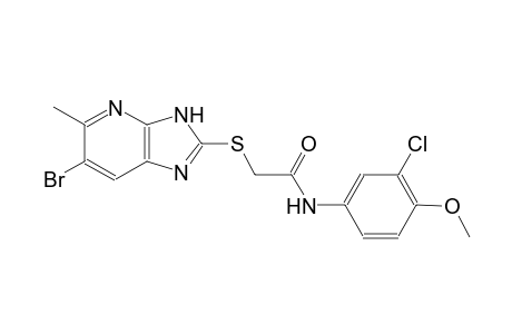 2-[(6-bromo-5-methyl-3H-imidazo[4,5-b]pyridin-2-yl)sulfanyl]-N-(3-chloro-4-methoxyphenyl)acetamide