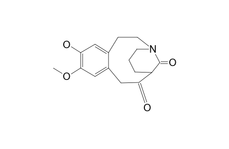 12-hydroxy-11-methoxy-1,2,4,5,6,7,8,9-octahydro-3,7-methano-3-benzazacycloundecine-8,14-dione