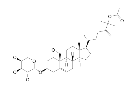 JUNCEELLOSIDE_E;25-O-ACETYL-3-O-[BETA-D-ARABINOPYRANOSYLOXY]-CHOLEST-5,24-(28)-DIENE-3-BETA,19,25-TRIOL