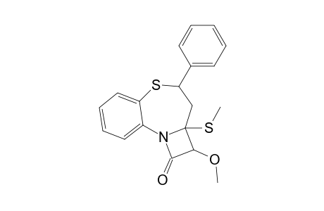 2,2a,3,4-Tetrahydro-2-methoxy-2a-methylthio-4-phenyl-1H-azeto[2,1-d][1,5]benzothiazepin-1-one