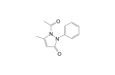 5-Methyl-2-phenyl-1,2-dihydropyrazol-3-one, N-acetyl-