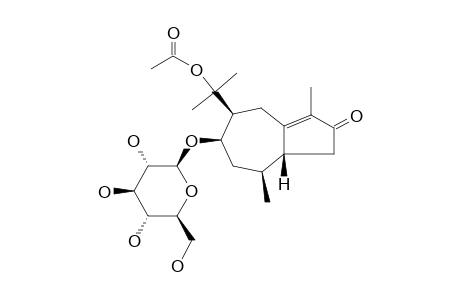 #1;11-O-ACETYL-TORILOLONE-8-O-BETA-D-GLUCOPYRANOSIDE;(1-BETA,7-BETA,8-BETA,10-BETA)-11-O-ACETYL-8,11-DIHYDROXY-4-GUAIEN-3-ONE-8-O-BETA-D-GLUCOPYRANOSIDE