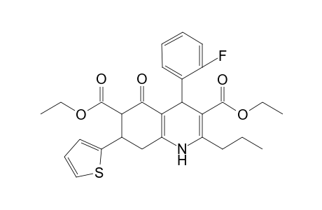 4-(2-fluorophenyl)-5-keto-2-propyl-7-(2-thienyl)-4,6,7,8-tetrahydro-1H-quinoline-3,6-dicarboxylic acid diethyl ester