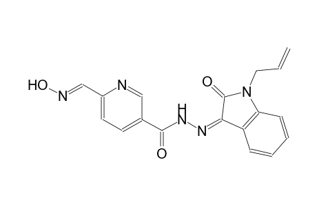N'-[(3Z)-1-allyl-2-oxo-1,2-dihydro-3H-indol-3-ylidene]-6-[(E)-(hydroxyimino)methyl]nicotinohydrazide