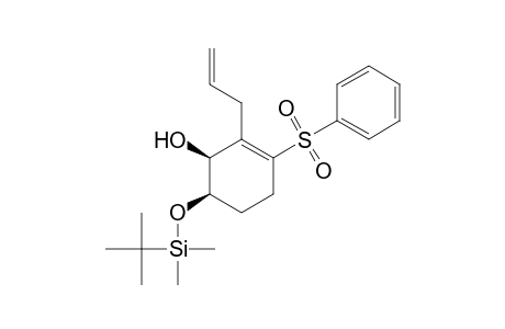 2-Cyclohexen-1-ol, 6-[[(1,1-dimethylethyl)dimethylsilyl]oxy]-3-(phenylsulfonyl)-2-(2-propenyl)-, cis-(.+-.)-
