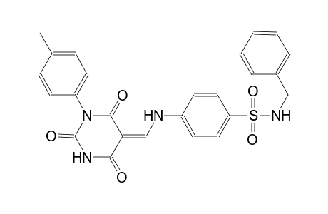 N-benzyl-4-{[(Z)-(1-(4-methylphenyl)-2,4,6-trioxotetrahydro-5(2H)-pyrimidinylidene)methyl]amino}benzenesulfonamide