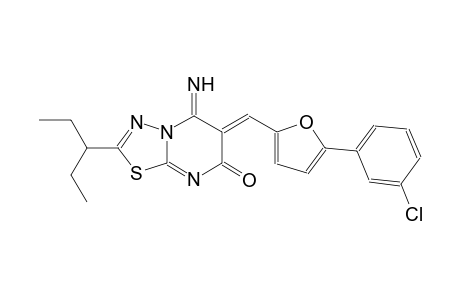 (6Z)-6-{[5-(3-chlorophenyl)-2-furyl]methylene}-2-(1-ethylpropyl)-5-imino-5,6-dihydro-7H-[1,3,4]thiadiazolo[3,2-a]pyrimidin-7-one