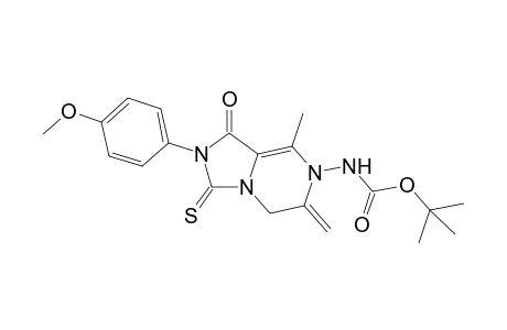 Tert-Butyl N-[2-(4-methoxyphenyl)-8-methyl-6-methylene-1-oxo-3-thioxo-1,2,3,5,7-hexahydroimidazo[1,5-a]pyrazin-7-yl]carbamate