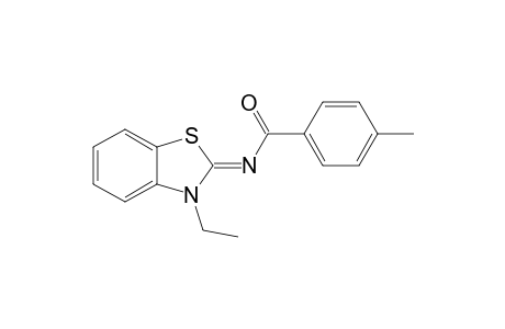 3-Ethyl-2-(4-methylbenzoylimino)-1,3-benzothiazoline