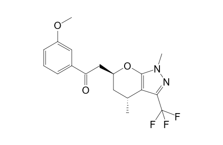 2-((4R,6S)-1,4-Dimethyl-3-(trifluoromethyl)-1,4,5,6-tetrahydropyrano[2,3-c]pyrazol-6-yl)-1-(3-methoxyphenyl)ethanone