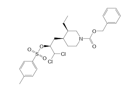 1-Piperidinecarboxylic acid, 4-[3,3-dichloro-2-[[(4-methylphenyl)sulfonyl]oxy]propyl]-3-ethyl-, phenylmethyl ester, [3.alpha.,4.alpha.(S*)]-(.+-.)-