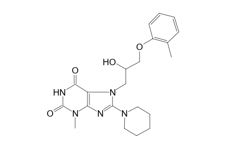 3-Methyl-7-[3-(2-methylphenoxy)-2-oxidanyl-propyl]-8-piperidin-1-yl-purine-2,6-dione