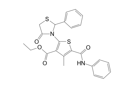 Ethyl 4-methyl-2-(4-oxo-2-phenylthiazolidin-3-yl)-5-(phenylcarbamoyl)thiophene-3-carboxylate