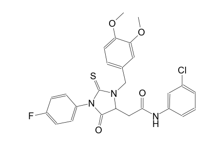 N-(3-chlorophenyl)-2-[3-(3,4-dimethoxybenzyl)-1-(4-fluorophenyl)-5-oxo-2-thioxo-4-imidazolidinyl]acetamide