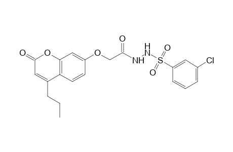 1-[(m-chlorophenyl)sulfonyl]-2-{[(2-oxo-4-propyl-2H-benzopyran-7-yl)oxy]acetyl}hydrazine
