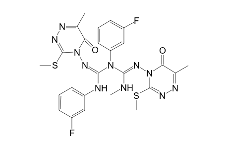 N1,N3-Di(3-fluorophenyl)-N2,N4-bis(6-methyl-3-methylthio-5-oxo-4,5-dihydro-1,2,4-trazin-4-yl)-N5-methyl biguanide