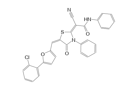 (2E)-2-((5E)-5-{[5-(2-chlorophenyl)-2-furyl]methylene}-4-oxo-3-phenyl-1,3-thiazolidin-2-ylidene)-2-cyano-N-phenylethanamide