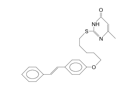 6-Methyl-2-(E)-(stilbenyloxy-pentylthio)-4(3H)-py rimidinone