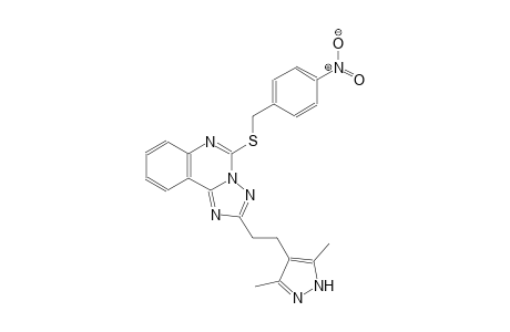 [1,2,4]triazolo[1,5-c]quinazoline, 2-[2-(3,5-dimethyl-1H-pyrazol-4-yl)ethyl]-5-[[(4-nitrophenyl)methyl]thio]-