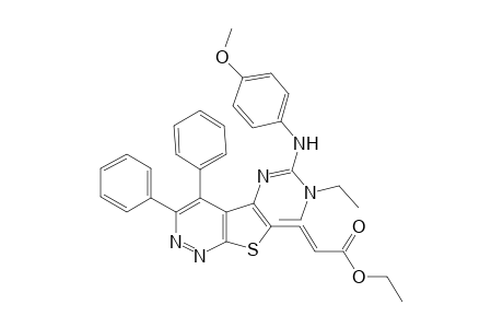 5-[N',N'-Diethyl-N"-(4-methoxyphenyl)guanidino]-6-(2-ethoxycarbonylvinyl)-3,4-diphenylthieno[2,3-c]pyridazine